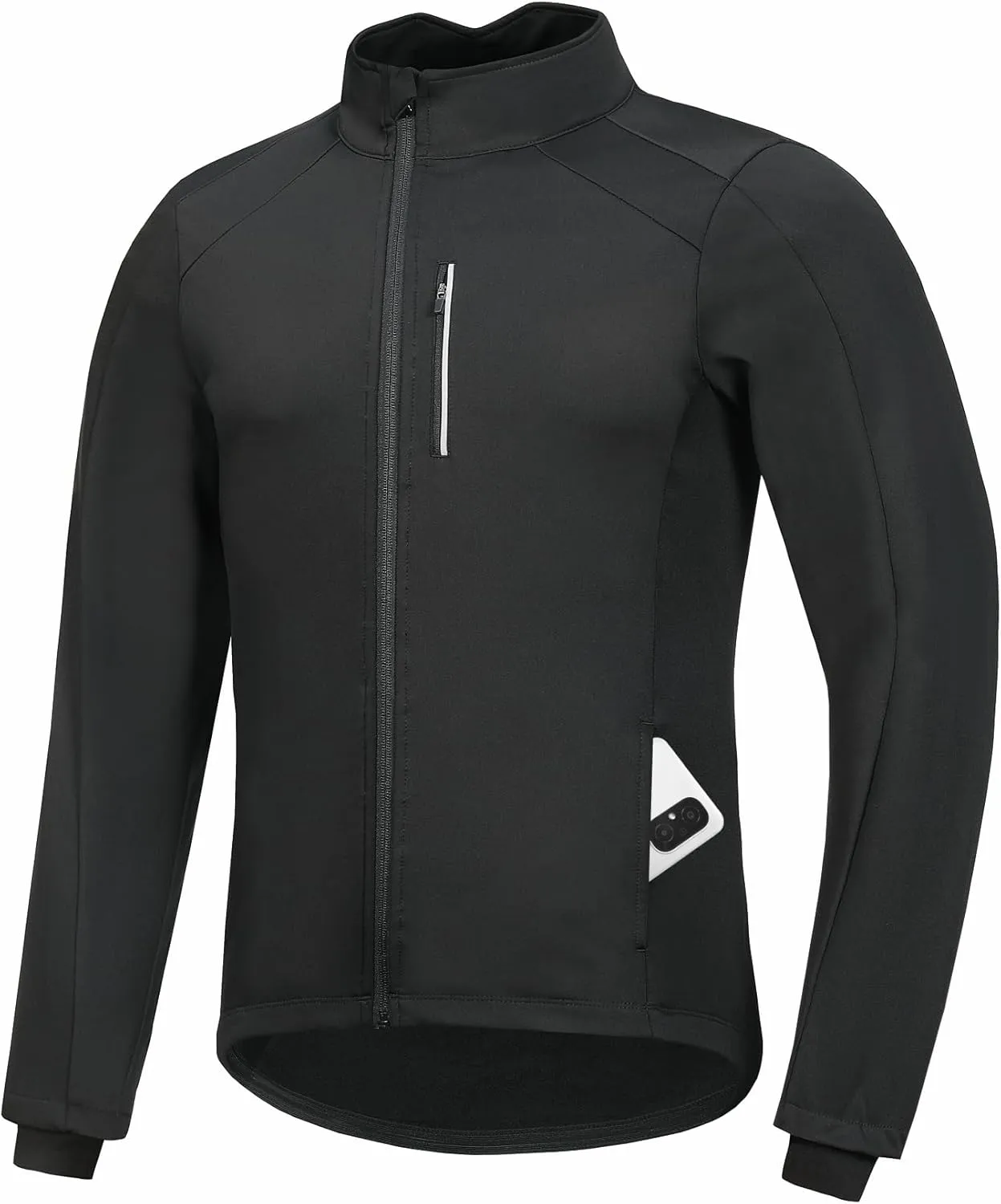 qualidyne Men's Winter Cycling Jacket Thermal Fleece Lined Bicycle Biking Jacket Cold Weather Windproof Softshell Windbreaker