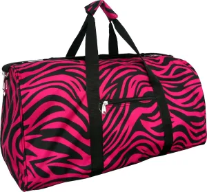 ""TOP PACK"" 22"" Women Fashion Print Duffel Bag (Zebra-Burgundy)