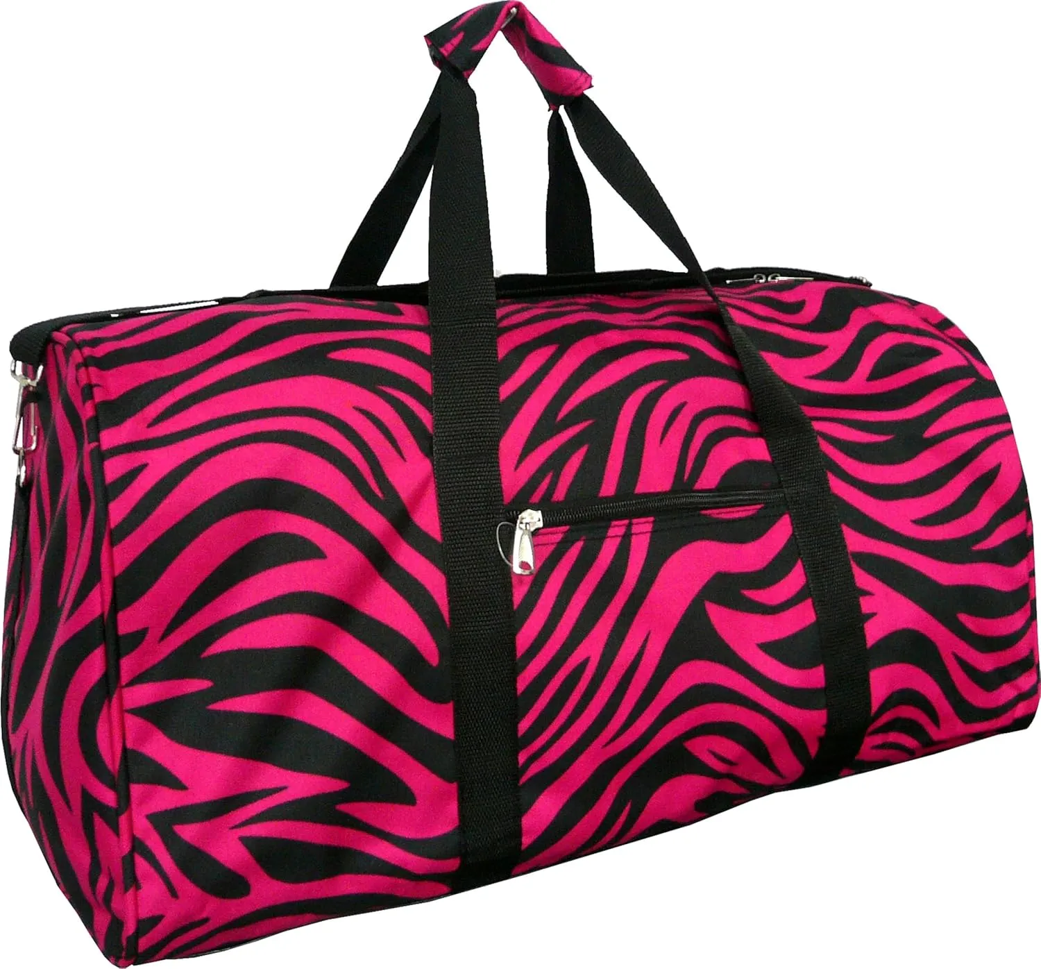 ""TOP PACK"" 22"" Women Fashion Print Duffel Bag (Zebra-Burgundy)
