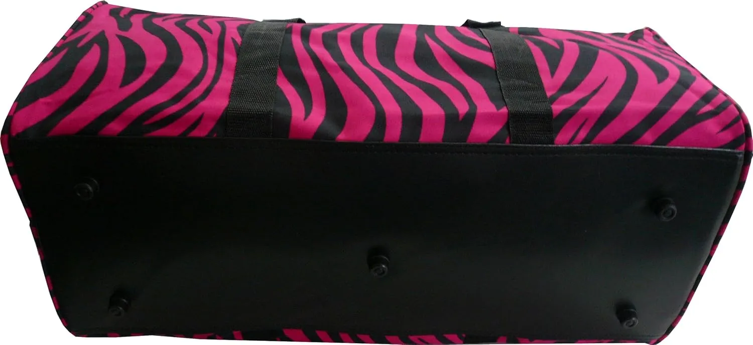 ""TOP PACK"" 22"" Women Fashion Print Duffel Bag (Zebra-Burgundy)