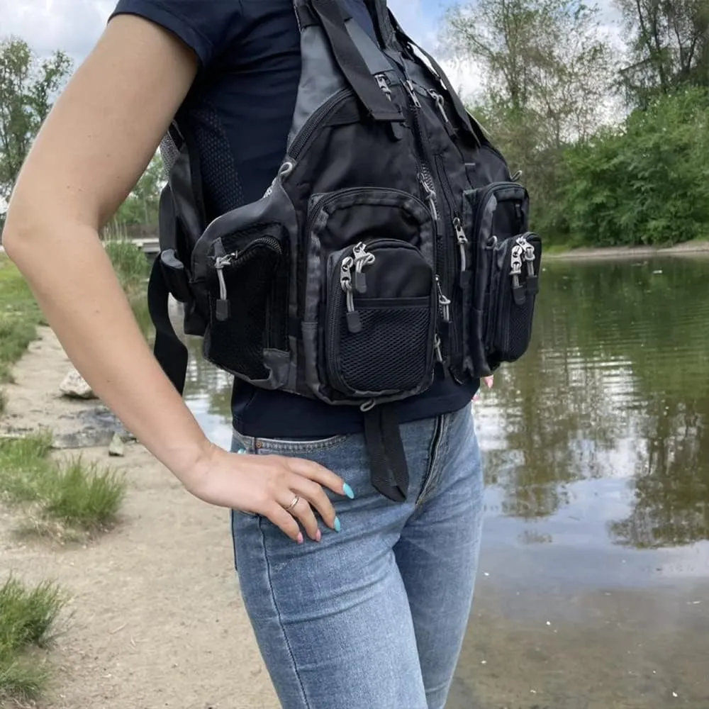 Raprance Fly Fishing Vest Backpack - Adjustable Lightweight and Quick-Dry, with 17 Pocketsfor Trout Bass Saltwate