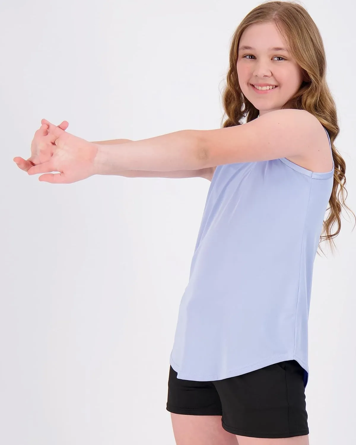 Real Essentials 4 Pack: Girls Active Dry Fit Performance Tank Top