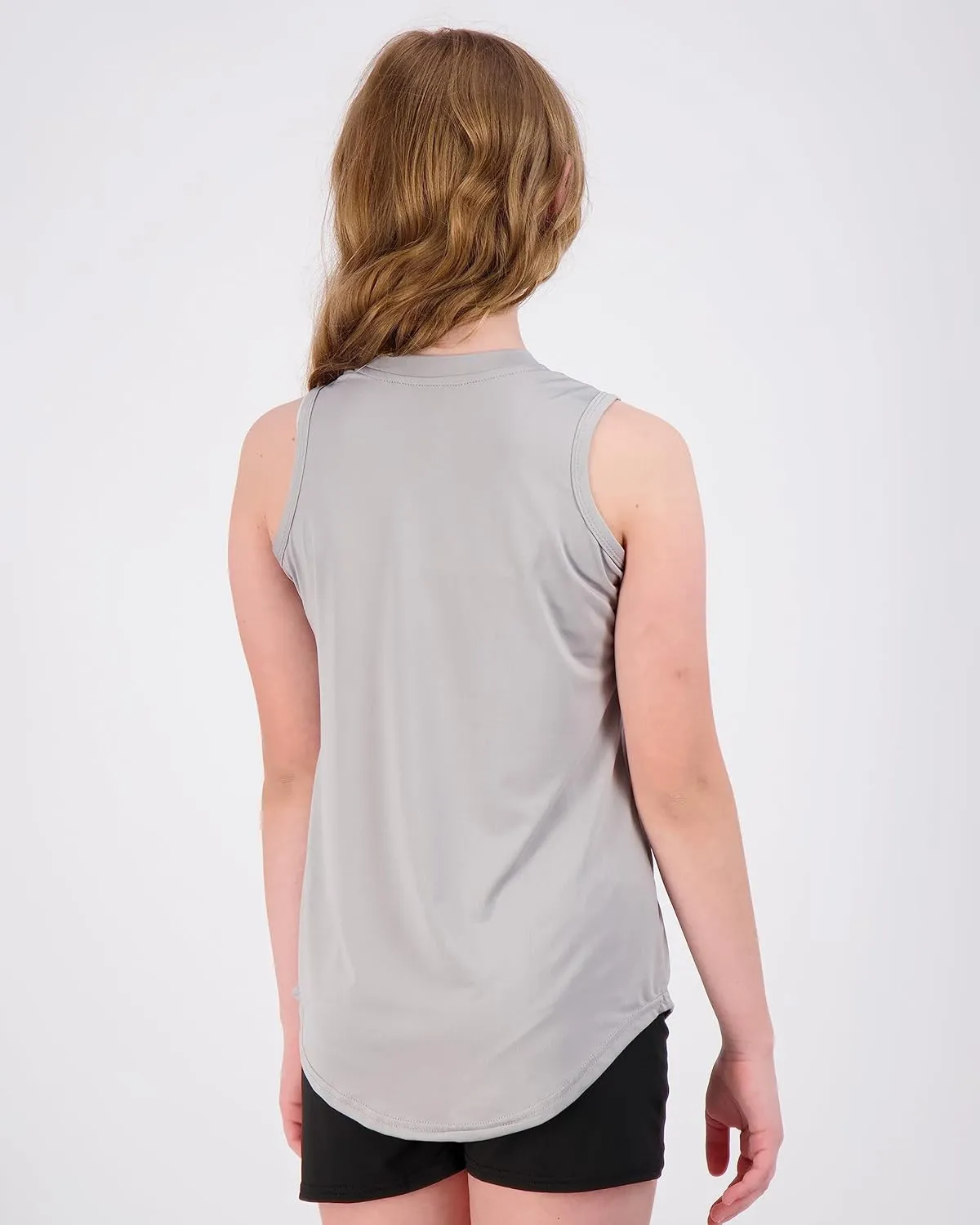 Real Essentials 4 Pack: Girls Active Dry Fit Performance Tank Top