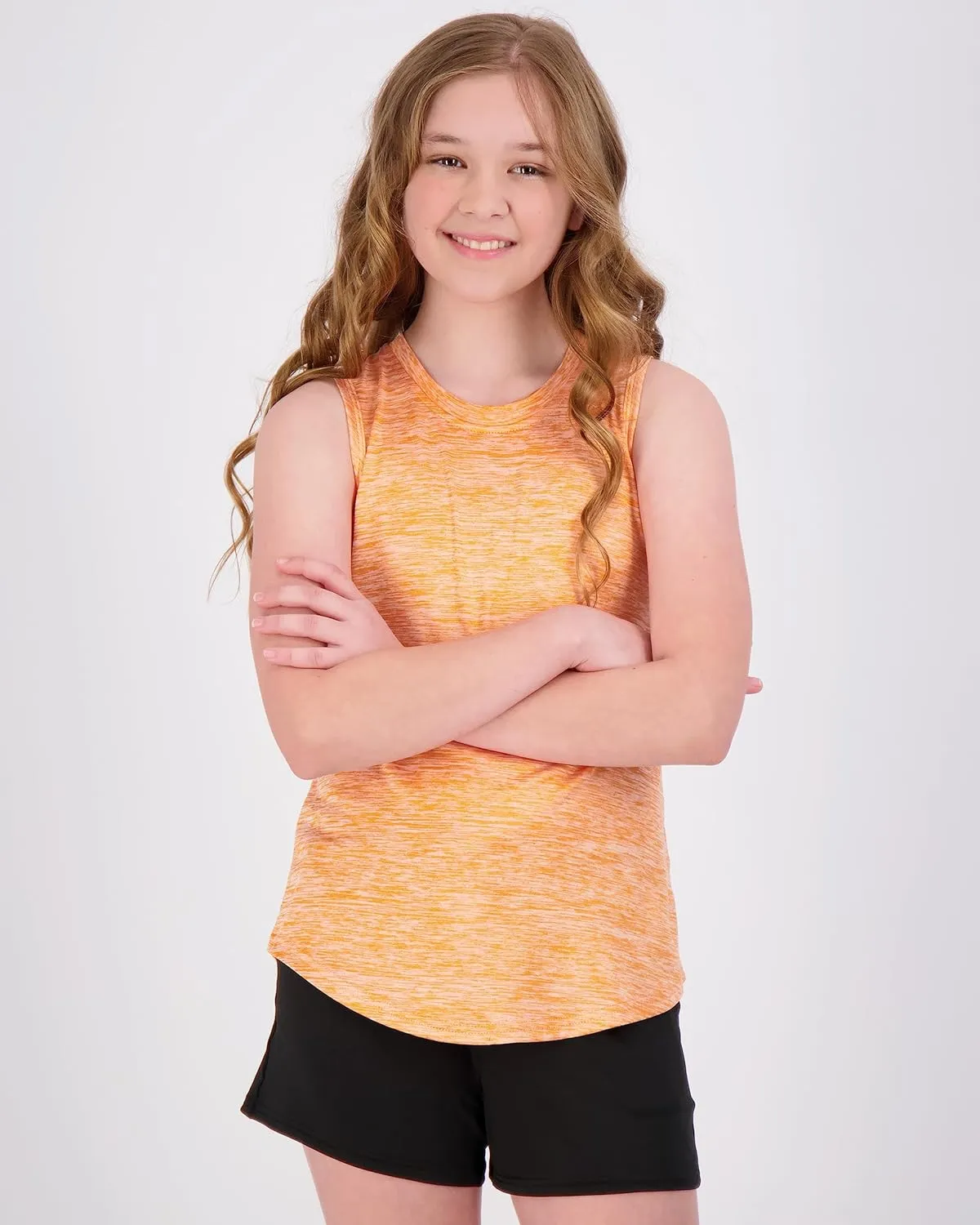 Real Essentials 4 Pack: Girls Active Dry Fit Performance Tank Top