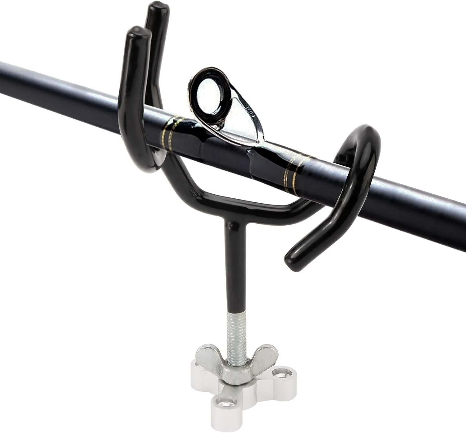 RealPlus Fishing Rod Holders for Boat Sure Grip Steel Angle Pole Holder with PVC Dipped and Mounting Base