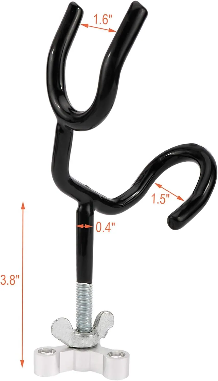 RealPlus Fishing Rod Holders for Boat Sure Grip Steel Angle Pole Holder with PVC Dipped and Mounting Base