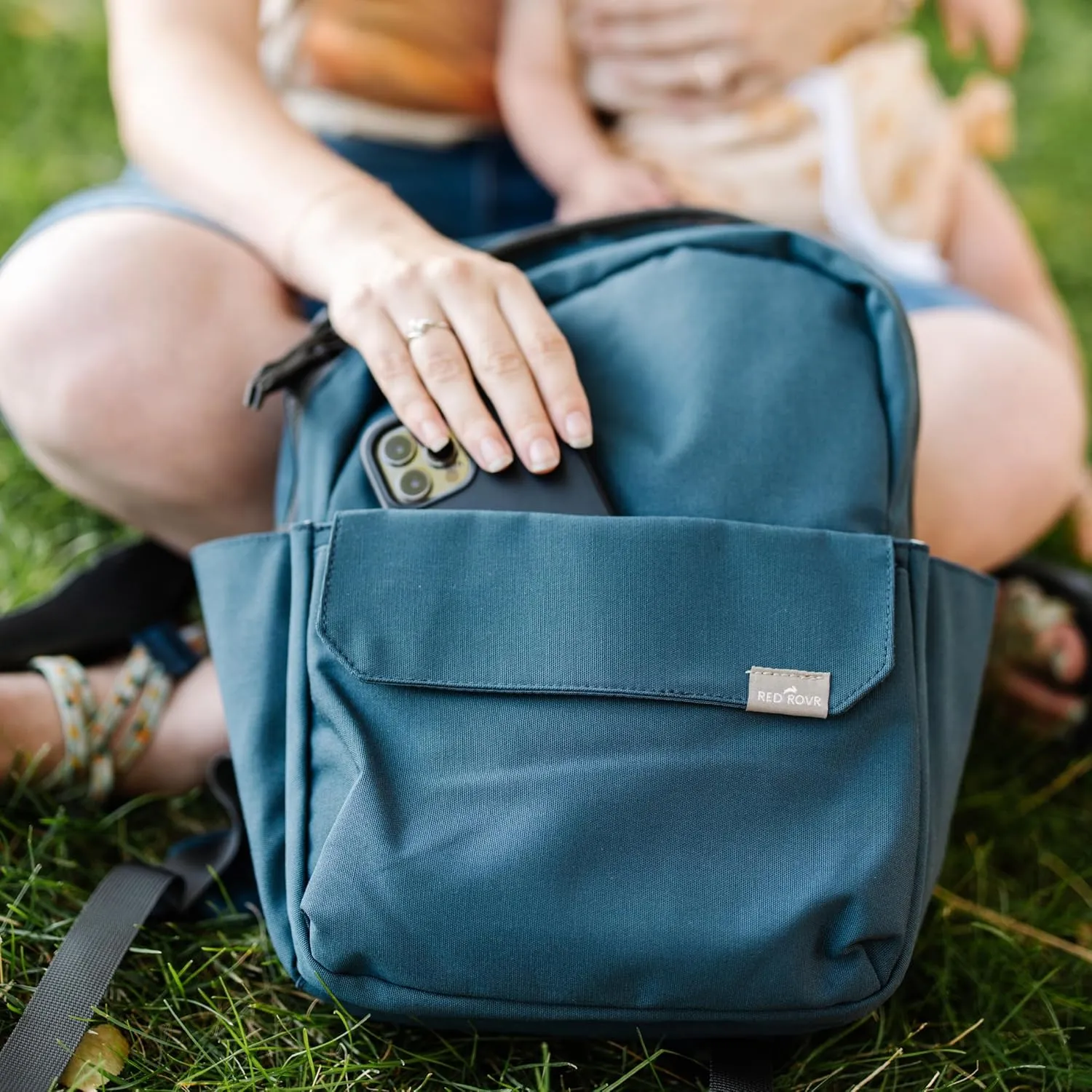 RED ROVR Mini Roo Lightweight Backpack | 6 pockets for everyday essentials (Navy)