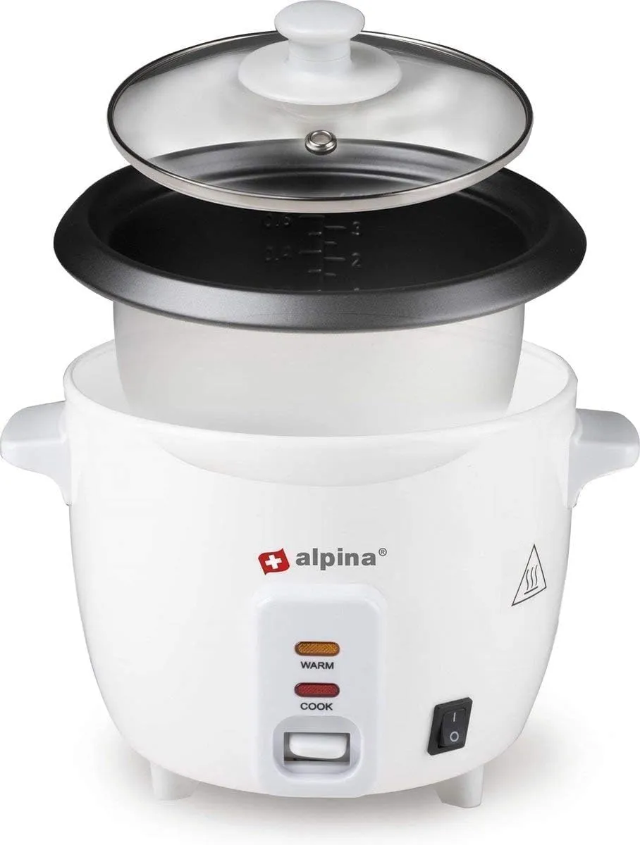 Rice cooker - 0.6 liter - 300 Watt - With cooking and heat control light - White