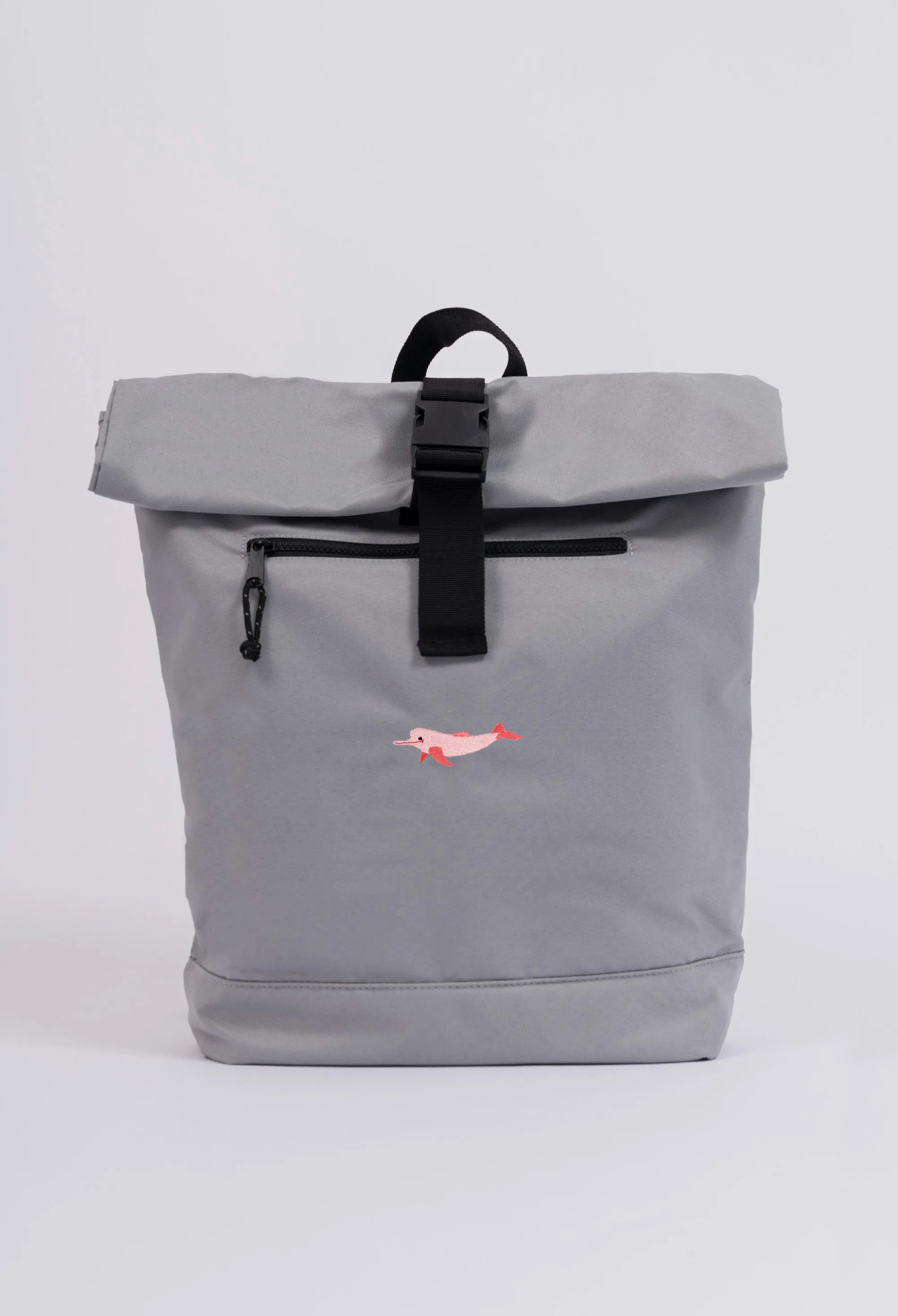 river dolphin recycled roll-top backpack