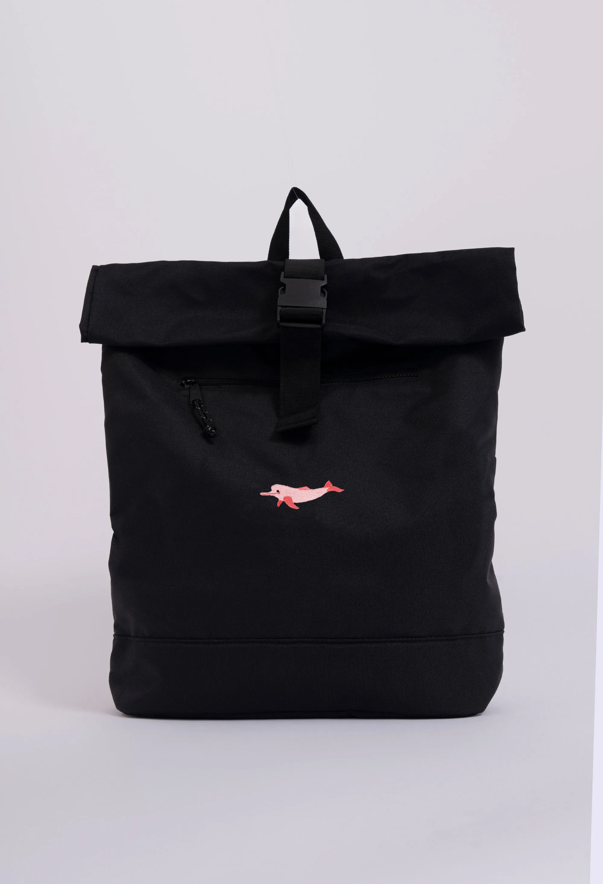 river dolphin recycled roll-top backpack