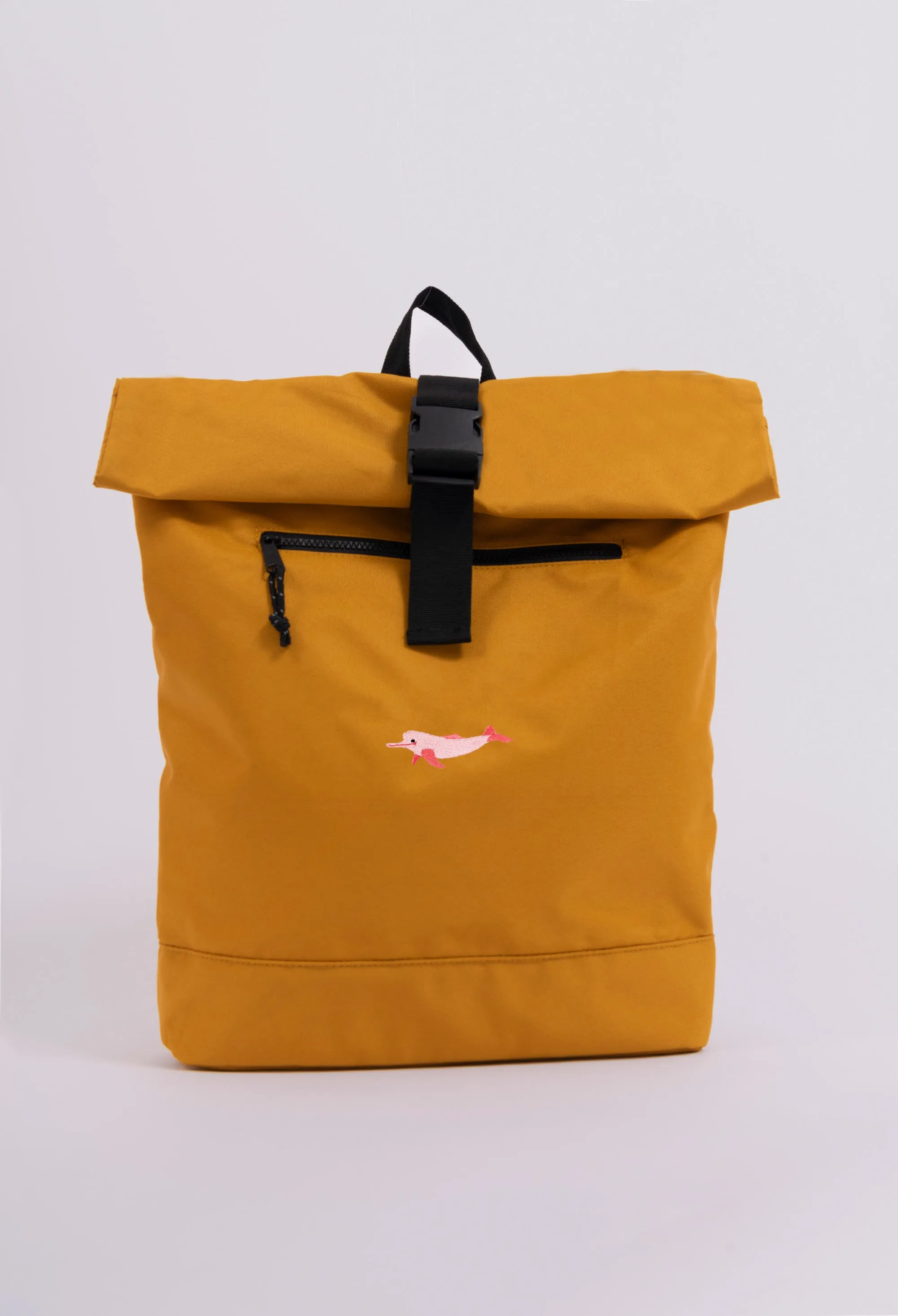 river dolphin recycled roll-top backpack
