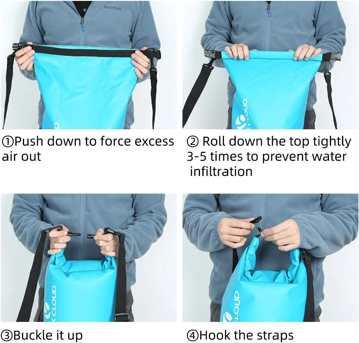 ROCK CLOUD Dry Bag Waterproof 20L Dry Sack for Kayaking Rafting Boating Beach Surfing Swimming Canoe Camping Hiking Fishing Ski