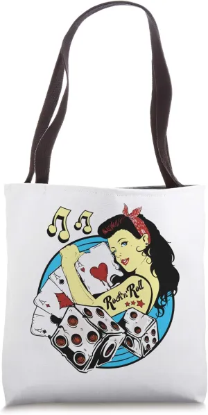Rockabilly 1950s Sock Hop Pinup Doo Wop Rock and Roll 60s Tote Bag
