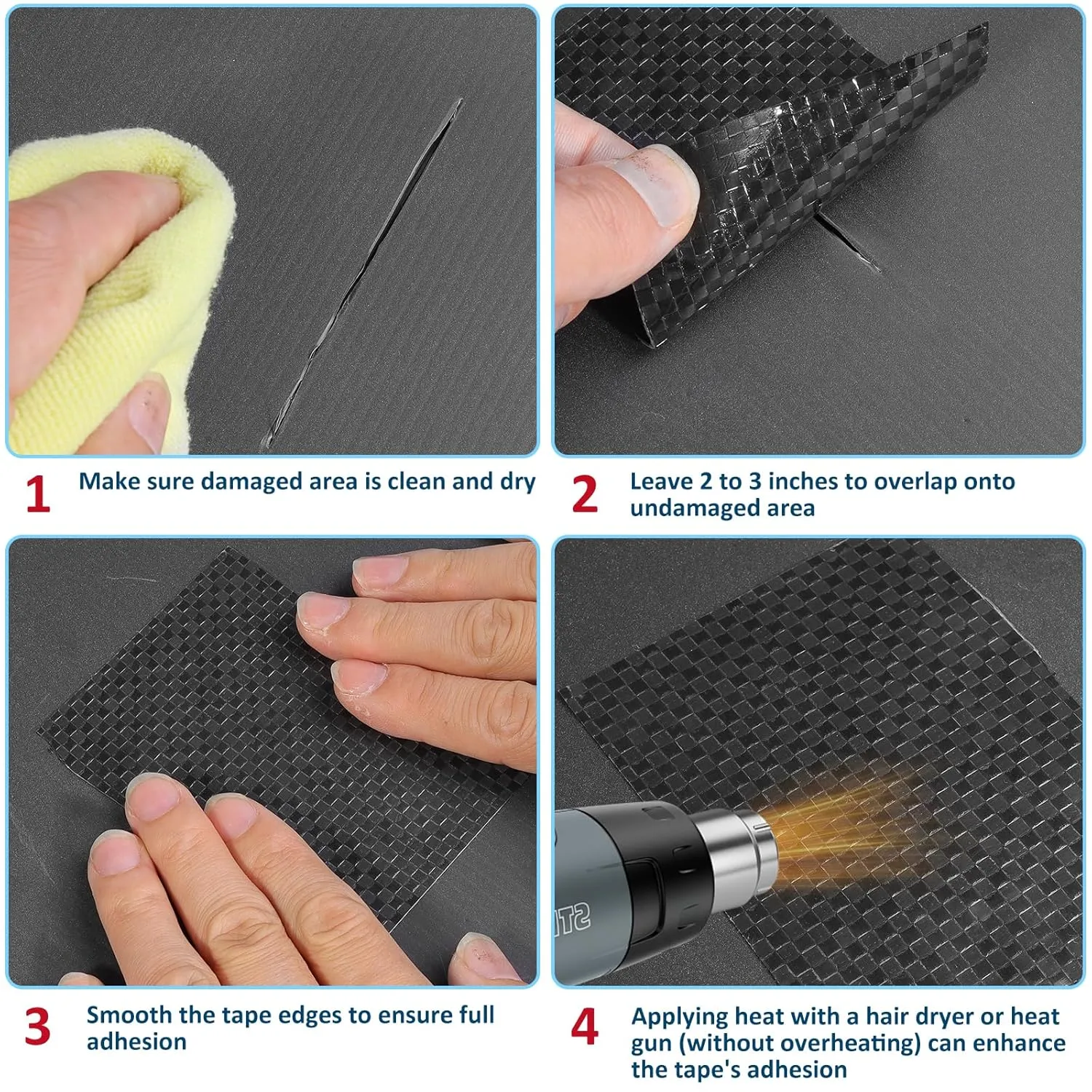 RV Underbelly Material RV Underbelly Tape, 6'' x 20' Waterproof Flex Belly Tape with Permanent Sealing Adhesive for Mobile Home, Camper Travel Trailer, Tear Repair Patch, Black