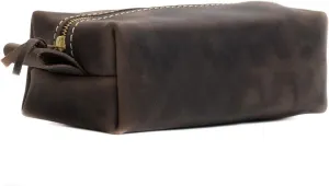 SAN TAN Handmade Genuine Leather Toiletry Bag Travel Dopp Kit ~ Made in the USA (Standard, River Stone)
