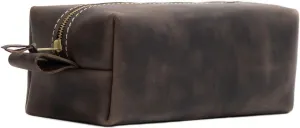 SAN TAN Handmade Genuine Leather Toiletry Bag Travel Dopp Kit ~ Made in the USA (X-Large, River Stone)