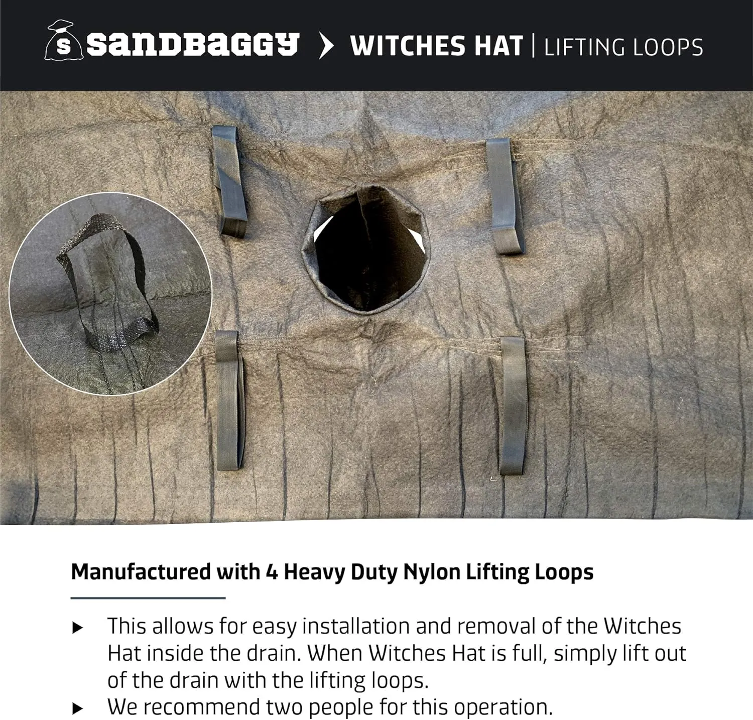 Sandbaggy Oil & Sediment Guard | Witches Hat | Catch Basin/Storm Drain Filter | 36" Length by 48" Width by 18 Inch Tall (Pack of 5)