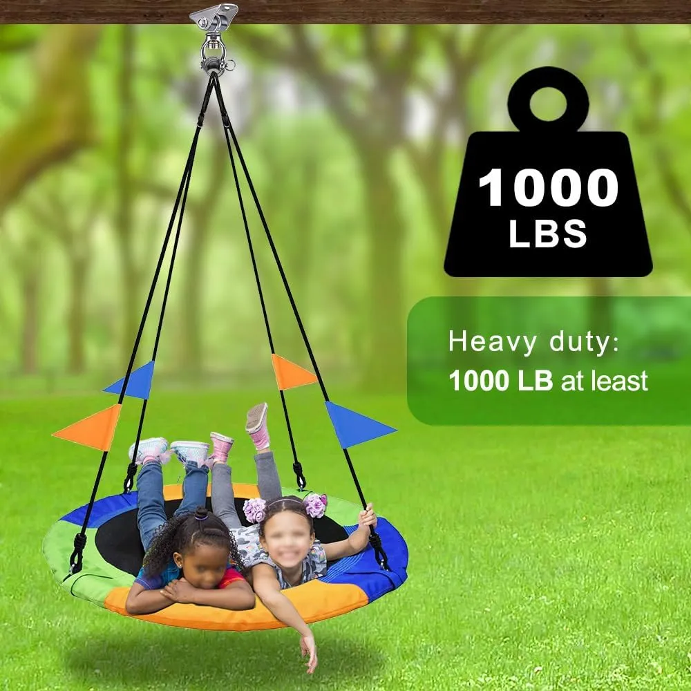 SELEWARE Silent Swing Hanger Heavy Duty Swing Hook Swivel Bearing Swing Mount Hardware for Porch Swing Hammock Chair Heavy Bag Yoga Silk Suspension Straps Olympic Rings 2 Pack