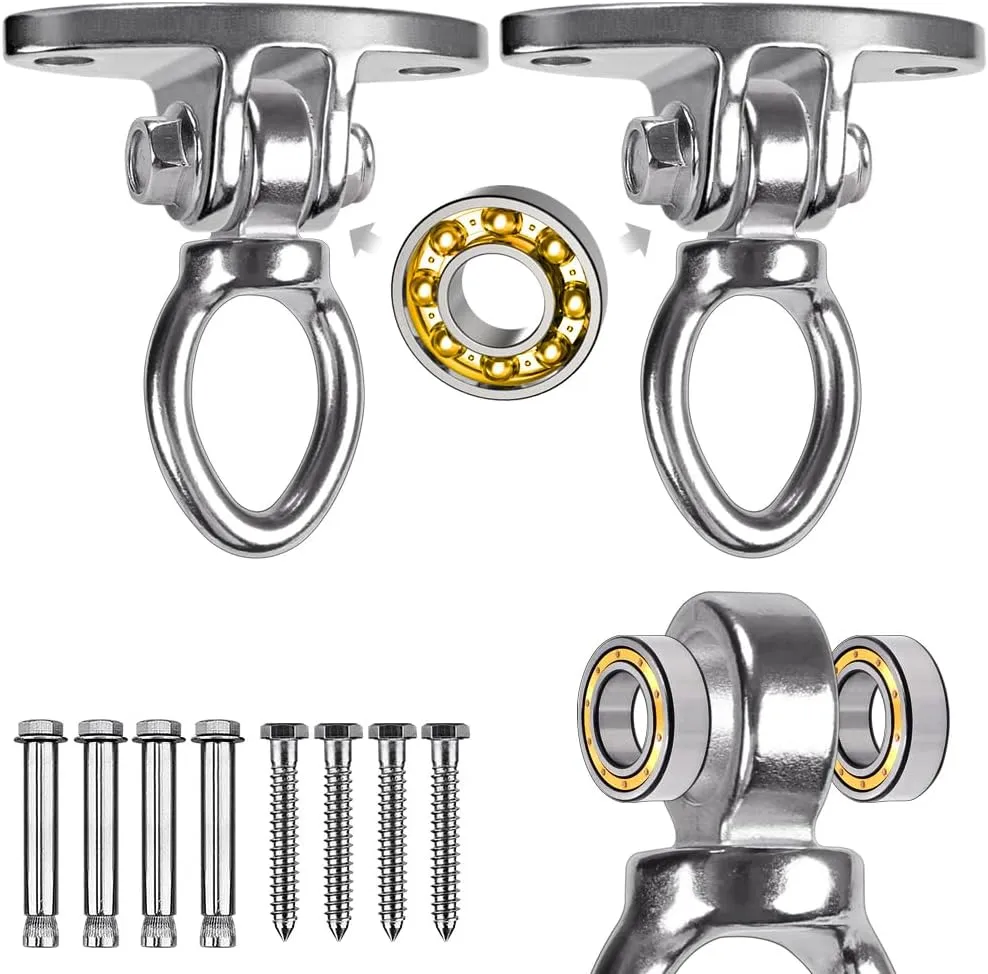 SELEWARE Stainless Steel SUS 304 Swing Hangers Heavy Duty Swing Hooks Ceiling Swing Mount Hardware for Playground Swing Set Porch Swing Hammock Chair Heavy Bag Yoga Swing 2000 lbs Capacity 2 Pack