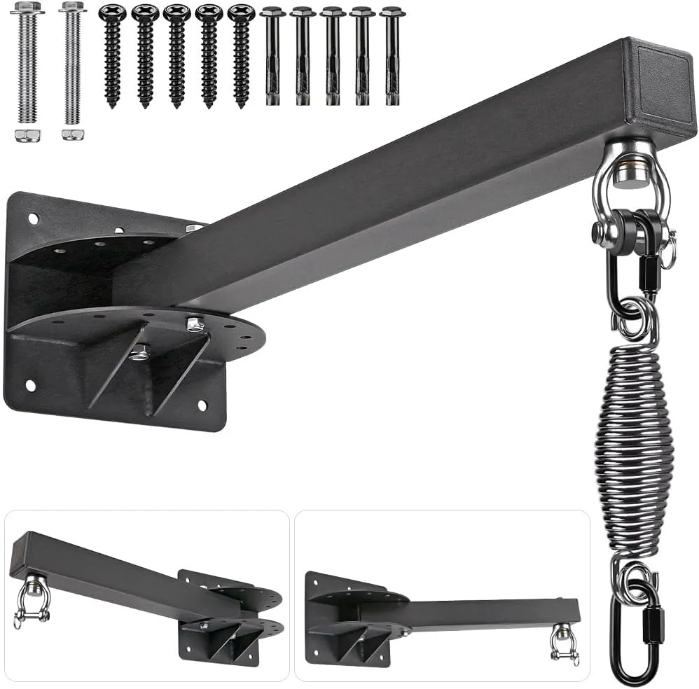 SELEWARE Wall Mount Heavy Bag Hanger Heavy Duty Punching Bag Hanger Adjustable Boxing Bag Bracket for Home Gym Indoor Outdoor Boxing, Muay Thai and MMA Training