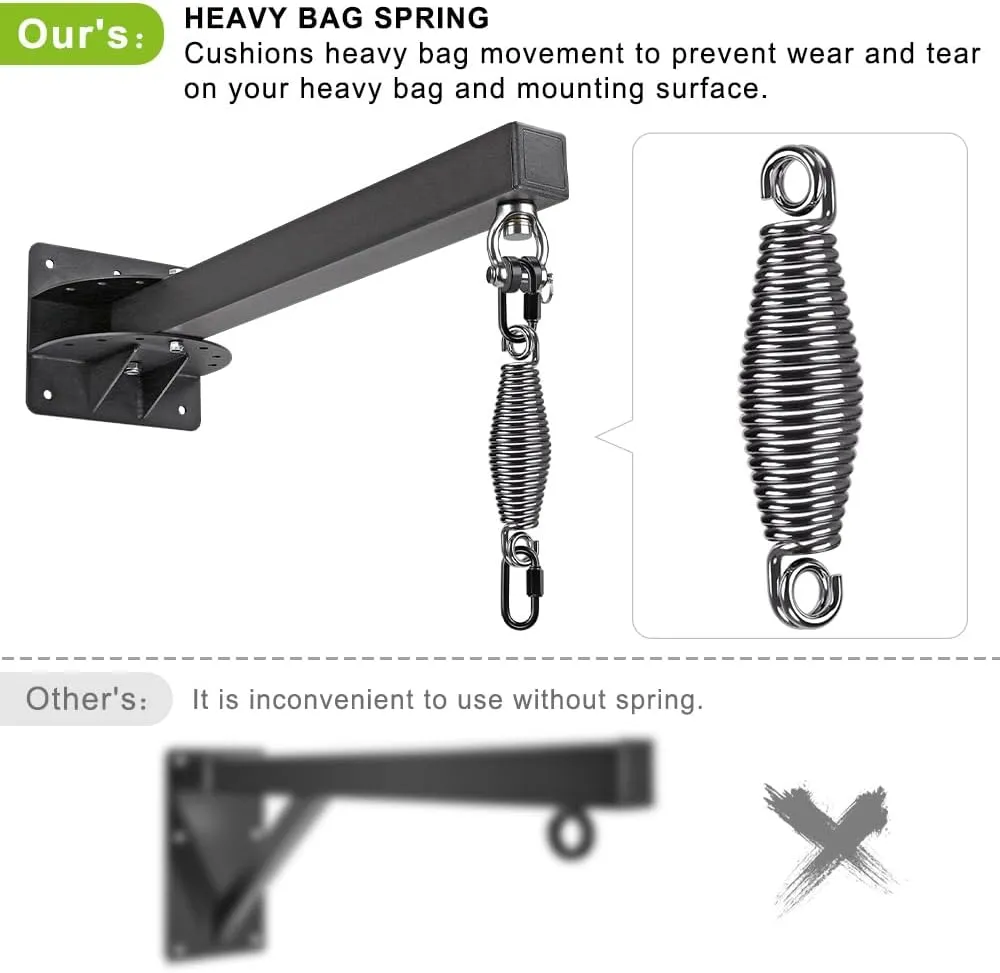 SELEWARE Wall Mount Heavy Bag Hanger Heavy Duty Punching Bag Hanger Adjustable Boxing Bag Bracket for Home Gym Indoor Outdoor Boxing, Muay Thai and MMA Training