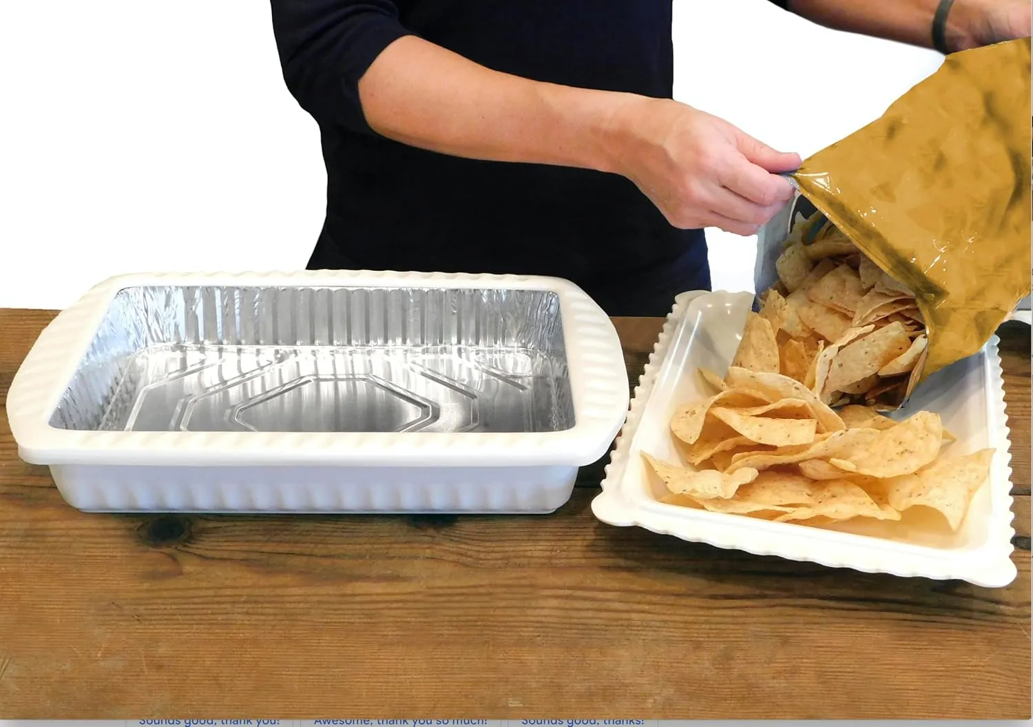 Serving and Casserole Carrier for 9x13x2 Foil Pan, Heat Resistant w/Handles, Snap on Lid Doubles as a Serving Dish, 1 Foil Pan included, BPA Free Made in USA-Black
