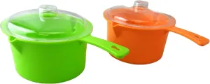 Set of 2 Microwave Saucepan With Lid Store Heat and Eat 800ml each