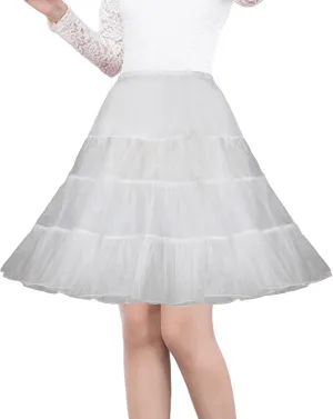 Shimaly® Women's 50s Vintage Petticoat 26" Crinoline Rockabilly Tutu Skirt Slip S-3XL
