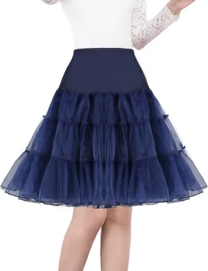 Shimaly® Women's 50s Vintage Petticoat 26" Crinoline Rockabilly Tutu Skirt Slip S-3XL