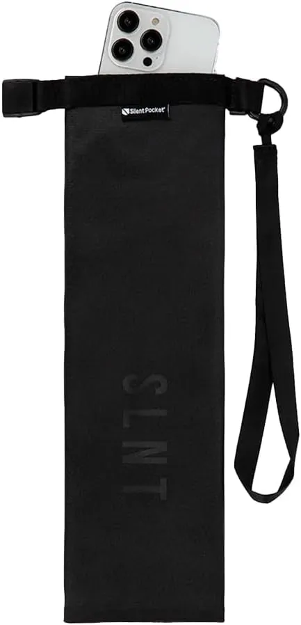 Silent Pocket SLNT Mini Waterproof Faraday Phone Sleeve Dry Bag Signal Blocking, Instant Protection and Security, Protects Against Cellular, GPS, WiFi, Bluetooth, EMR, EMF, Radiation, Anti-Hack Black