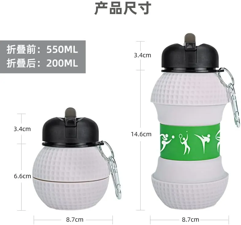 Silicone Folding Ball Bottle Outdoor Sports Kettle Home Kids Water Cup Portable with Fun Tumbler for Picnic Tumblerful Student Portable Cute