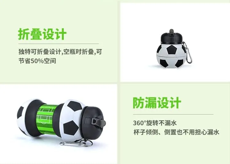Silicone Folding Ball Bottle Outdoor Sports Kettle Home Kids Water Cup Portable with Fun Tumbler for Picnic Tumblerful Student Portable Cute