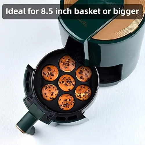 Silicone Muffin Pan for Air Fryer,Oven,Instant Pot 8.4inch Reusable BPA Free Silicone Baking Molds 2-Pack