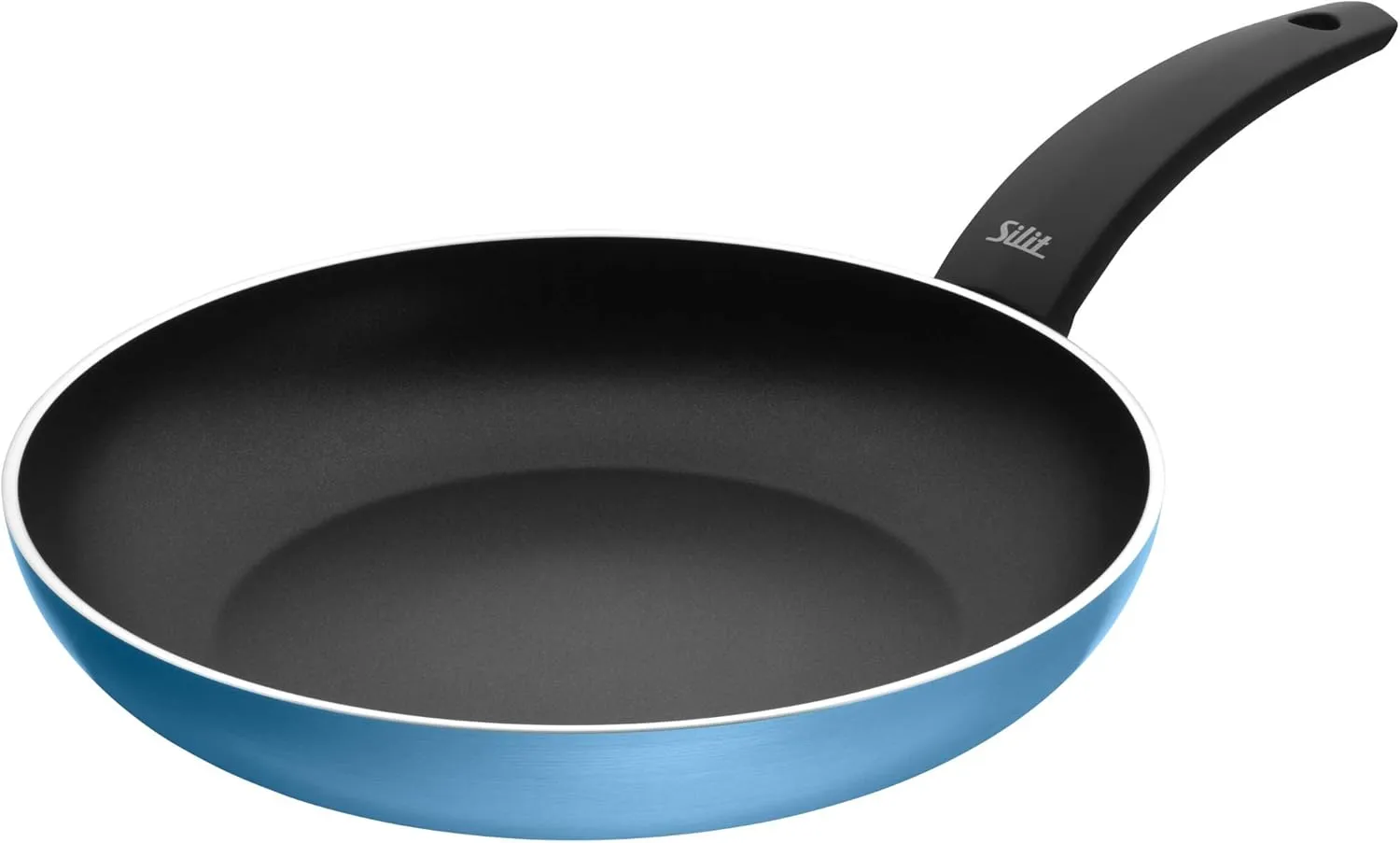 Silit Belluna Frying Pan 28 cm Aluminium Coated with Plastic Handle for Gentle Frying Blue