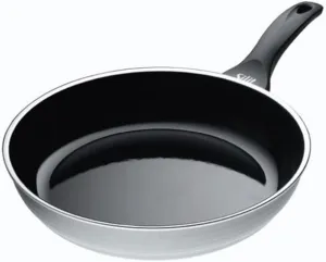 Silit Frying Pan Uncoated Ø 24cm Grey Vision Made in Germany Pouring Rim Plastic Handle with Flame Protection Silargan® Functional Ceramic Suitable for Induction Hobs Dishwasher-Safe