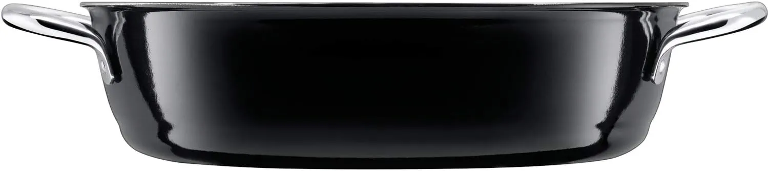 Silit Roasting Pan Uncoated Ø 28cm Black Professional Made in Germany Inside Scale Pouring Rim Stainless Steel Handle Silargan® Functional Ceramic Suitable for Induction Hobs Dishwasher-Safe