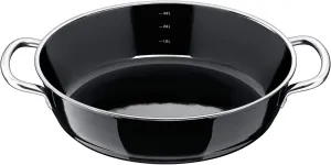 Silit Roasting Pan Uncoated Ø 28cm Black Professional Made in Germany Inside Scale Pouring Rim Stainless Steel Handle Silargan® Functional Ceramic Suitable for Induction Hobs Dishwasher-Safe