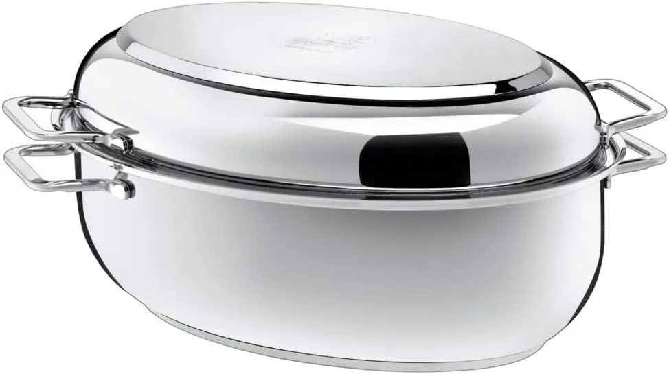 Silit Roasting Pan with Oval Lid, Silver, 38 x 26 x 12.2 cm, 8.4 Litre