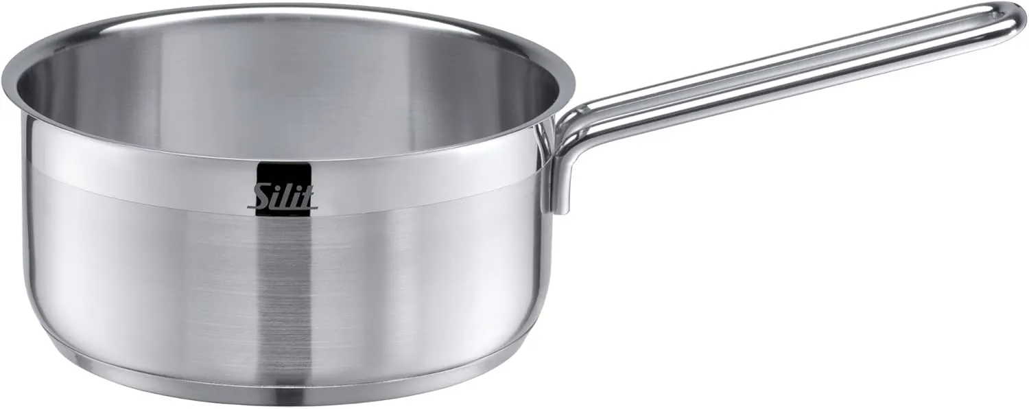 Silit Saucepan Ø 16 cm Approx. 1.5L Achat Pouring Rim Stainless Steel Polished Suitable for Induction Hobs Dishwasher-Safe