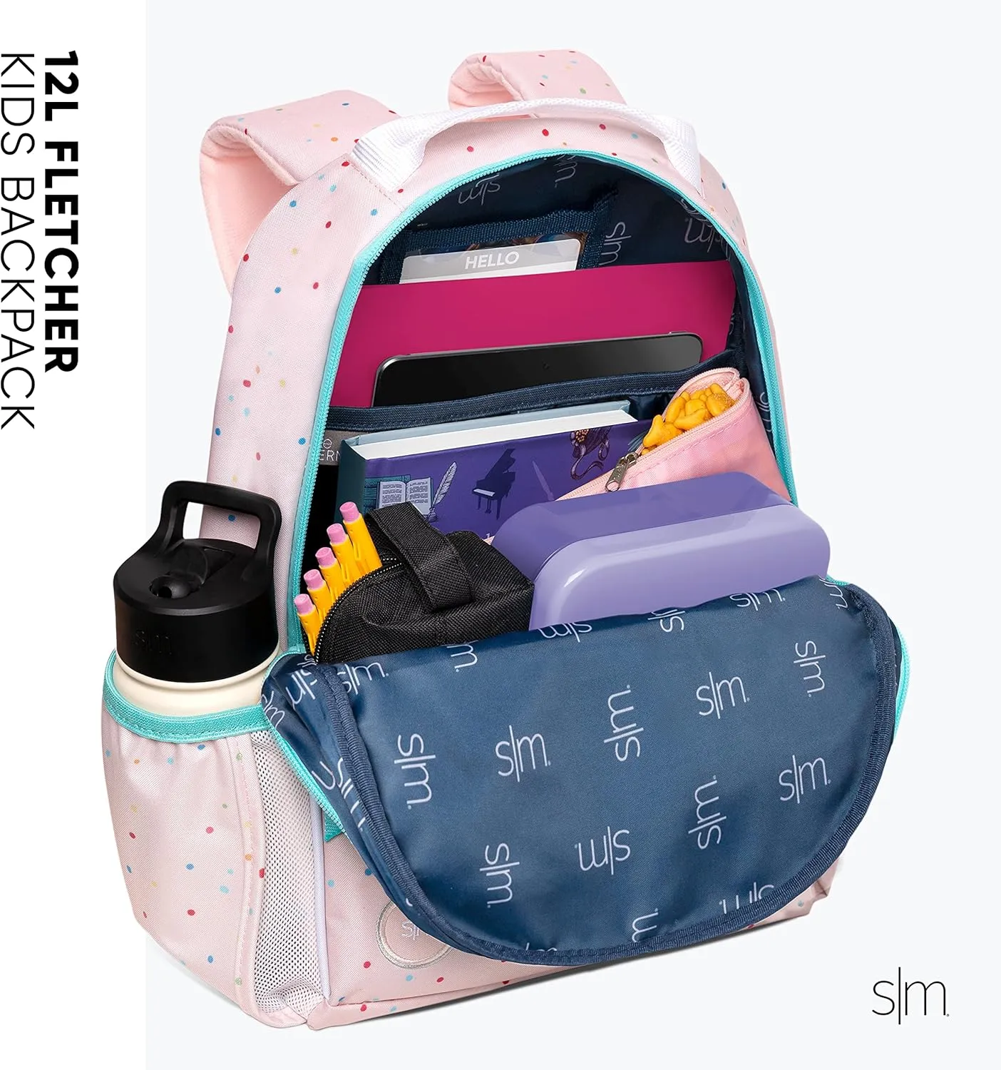 Simple Modern Medium Peppa Pig Toddler Backpack for School Girls and Boys | Kindergarten Elementary Kids Backpack | Fletcher Collection | Kids - 15" tall | Bubbles