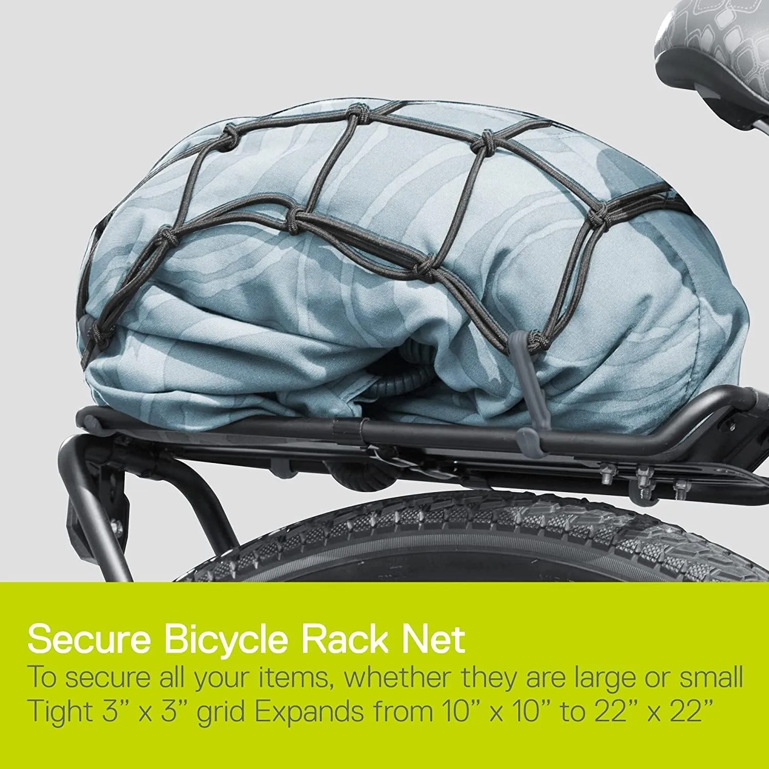 Small Cargo Net by Delta Cycle (2-Pack) - Expandable Bungee Net with Hooks Stretches to 22" x 22" - Bike Cargo Net Keeps Your Gear Tightly in Place for Bikes & Kayaks