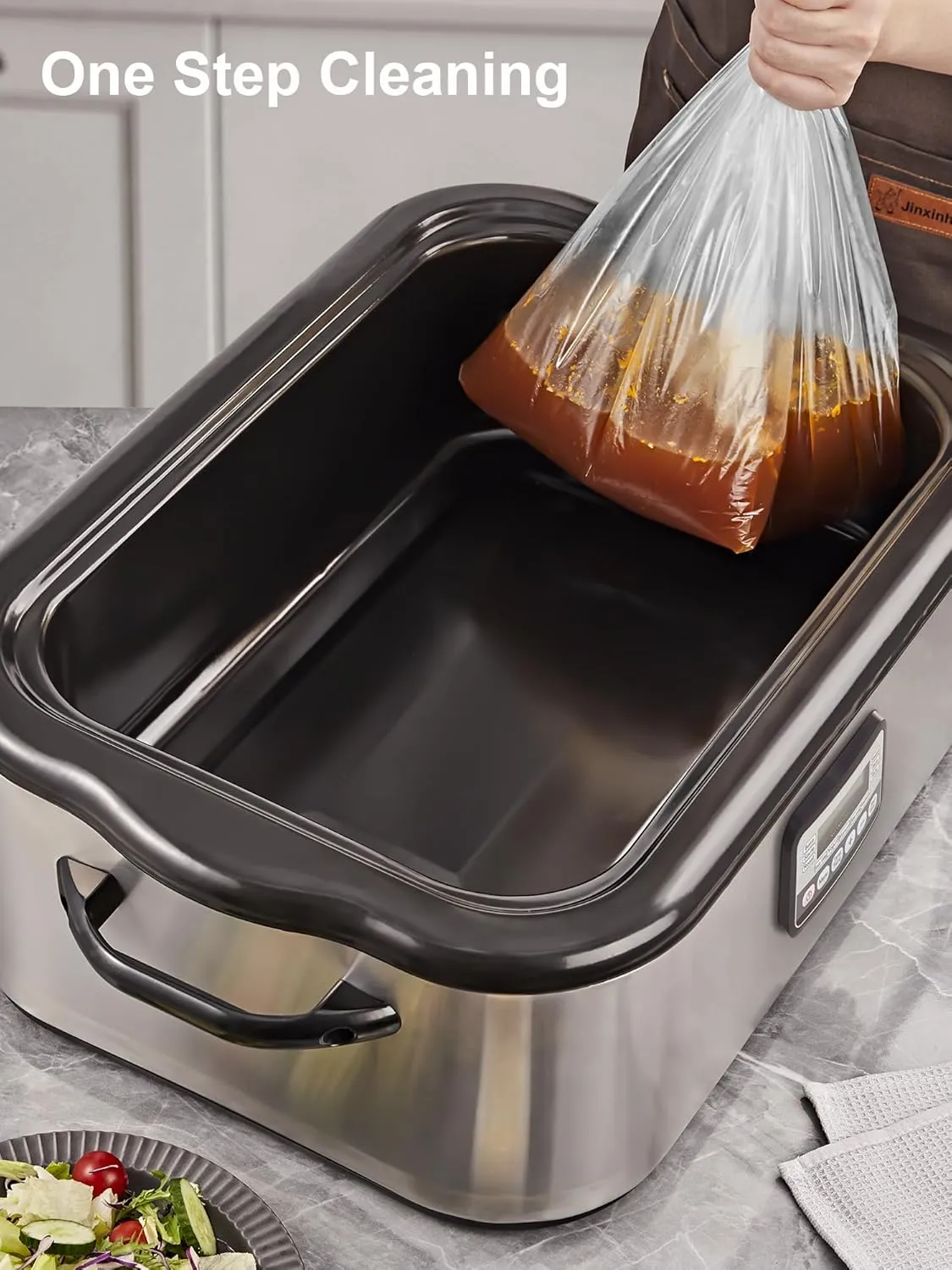 SMARTAKE Electric Roaster Liners, 10 Count Disposable Roaster Liners, Fits 16, 18, 22 Quart Roasters, Roaster Pan Oven Liners Plastic Cooking Bags for Instant Cleanup, 18 x 34 Inch