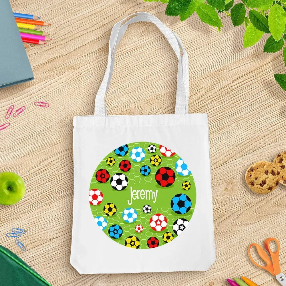 Soccer White Tote Bag
