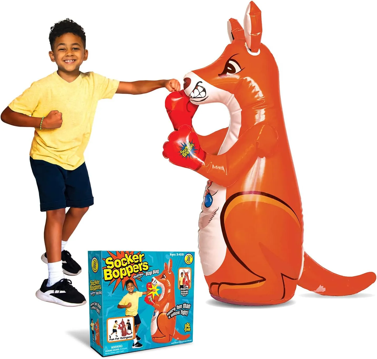 Socker Boppers Kangaroo! BOP Bag! Sock it, Bop it, Punch it and it bounces Back, More Fun Than a Pillow Fight, Outlet for Active Kids, Develops Agility-Balance-Coordination-Athletic Ability