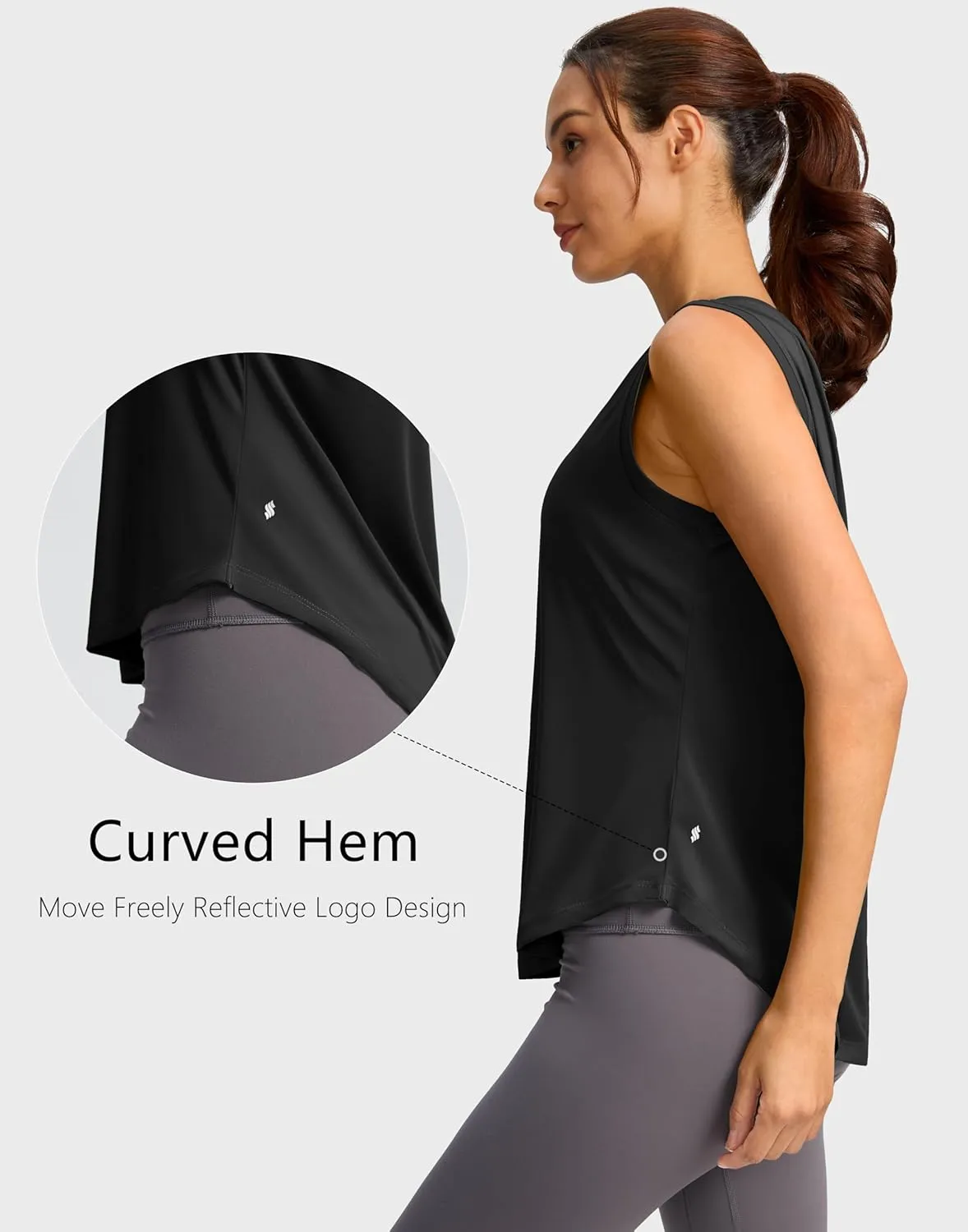 Soothfeel Womens Workout Tops for Women Sleeveless Tennis Yoga Shirts Lightweight Loose Athletic Running Tank Tops