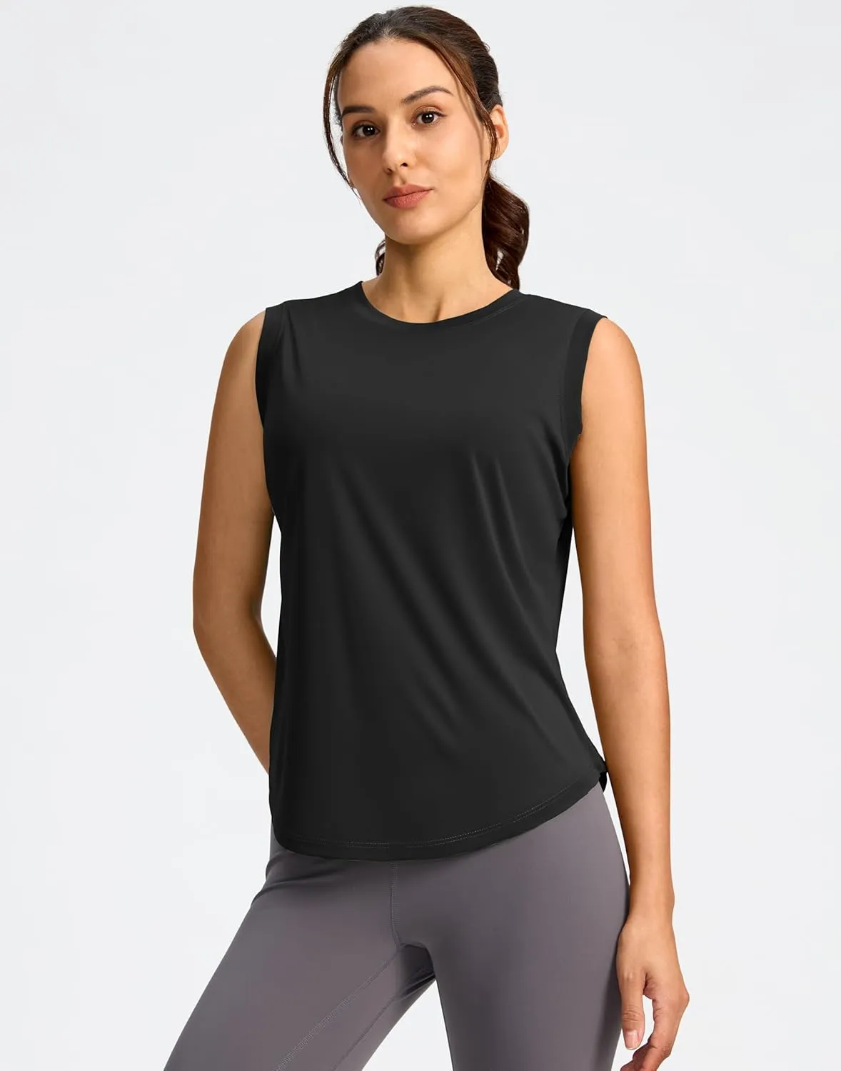 Soothfeel Womens Workout Tops for Women Sleeveless Tennis Yoga Shirts Lightweight Loose Athletic Running Tank Tops