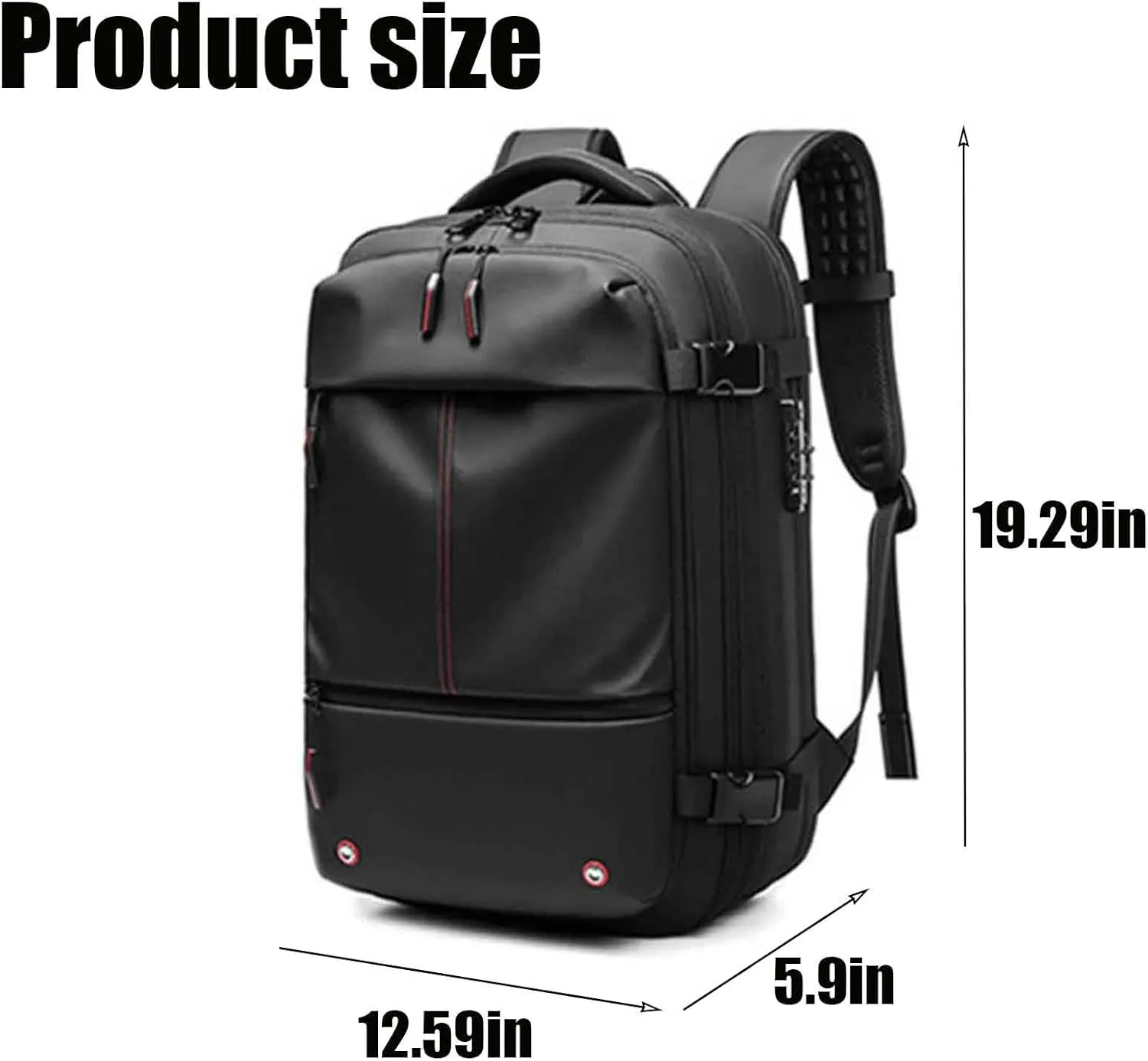 Spacevac Pro Backpack, Spacevac Backpack with Pump, Vacuum Compression 60 Liters Expandable Travel Backpacks (Black)