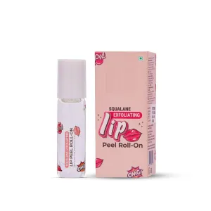 Spanish Squalane Lip Peel Roll-on with lactic acid & hyaluronic acid soft, delicate & glossy lips |Lip peel for hydrating dry & flaky lips |Women & Men | 6ml
