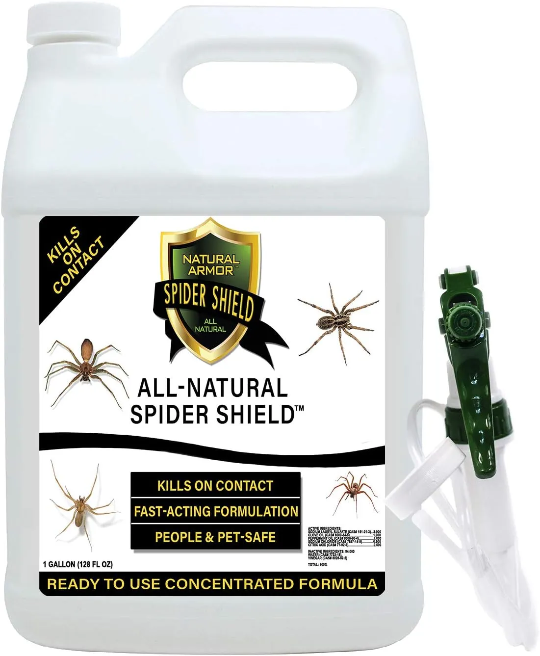 Spider Killer & Repellent Spray - Powerful Peppermint Formulation Kills & Repels All Types of Spiders and Works Better Than Ultrasonic Gimmicks - 128 fl oz Gallon Ready to Use