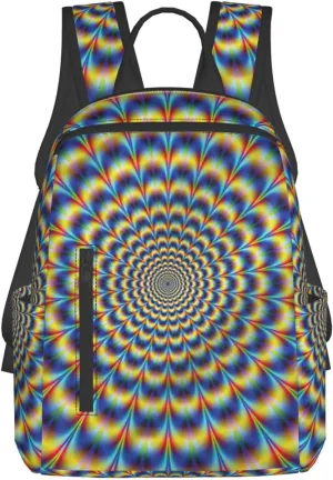 Spiral Optical Illusion Gif Print Personalized Unisex Backpack - Stylish & Funny Casual Daypack for Travel, Work, Gym